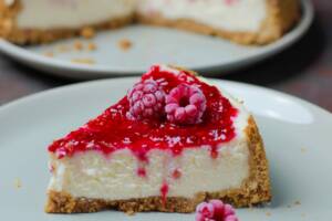 Kokos-Frambozen Cheesecake