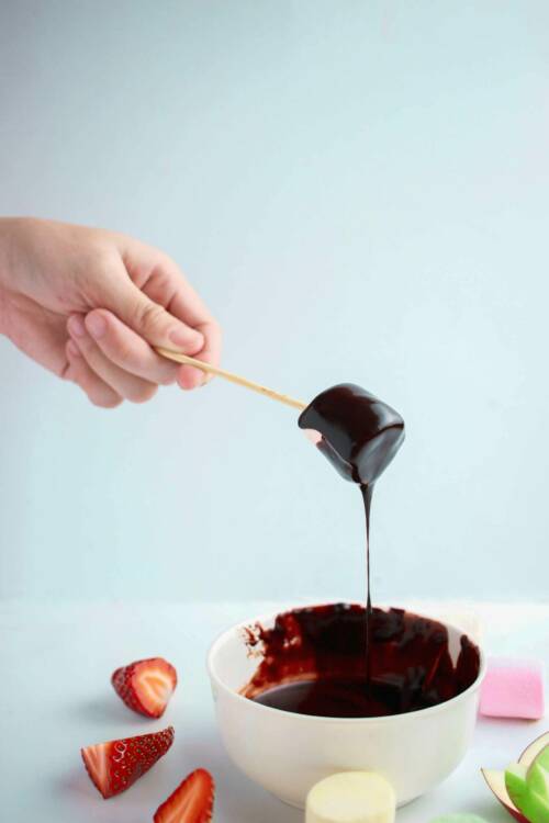 Chocolade fondue met vers fruit