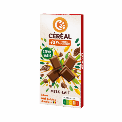 Melkchocoladetablet met Stevia