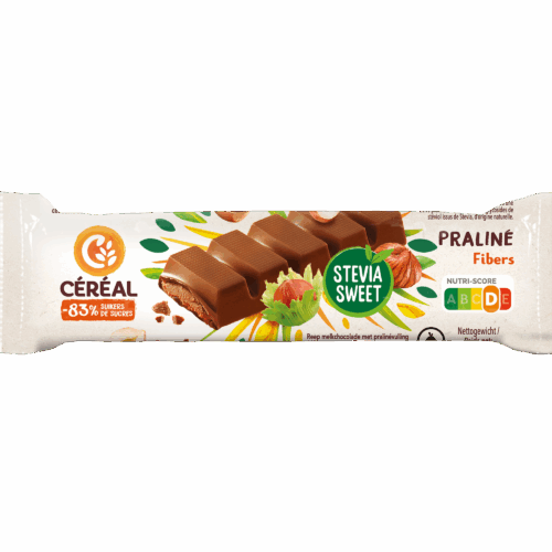 Praliné Melkchocoladereep met Stevia