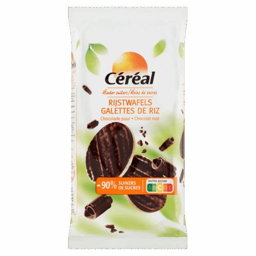 Rijstwafels met pure chocolade