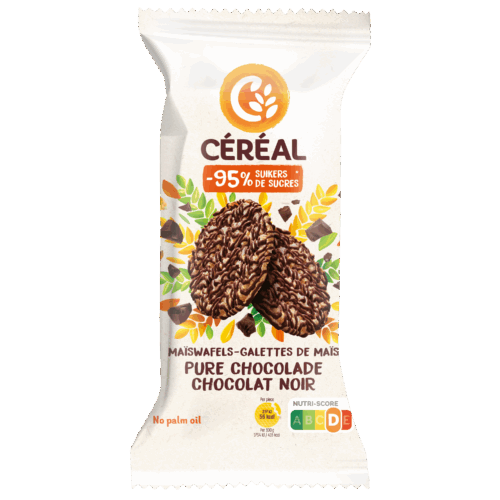 Maïswafels met pure chocolade