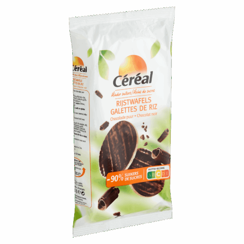 Rijstwafels met pure chocolade