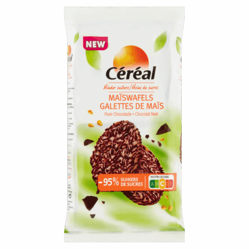 Maïswafels met pure chocolade